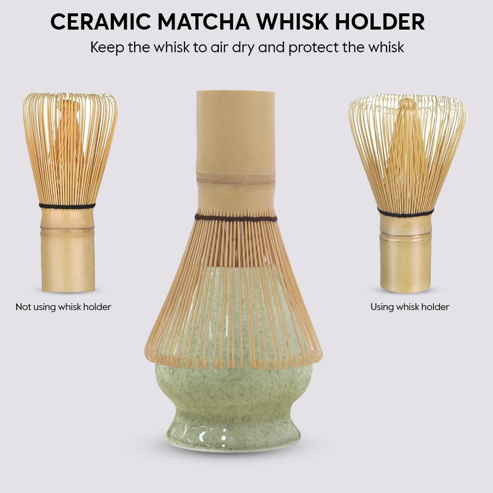 4-Piece Matcha Whisk Set – Bowl, Whisk, Holder & Scoop (Jade Green)