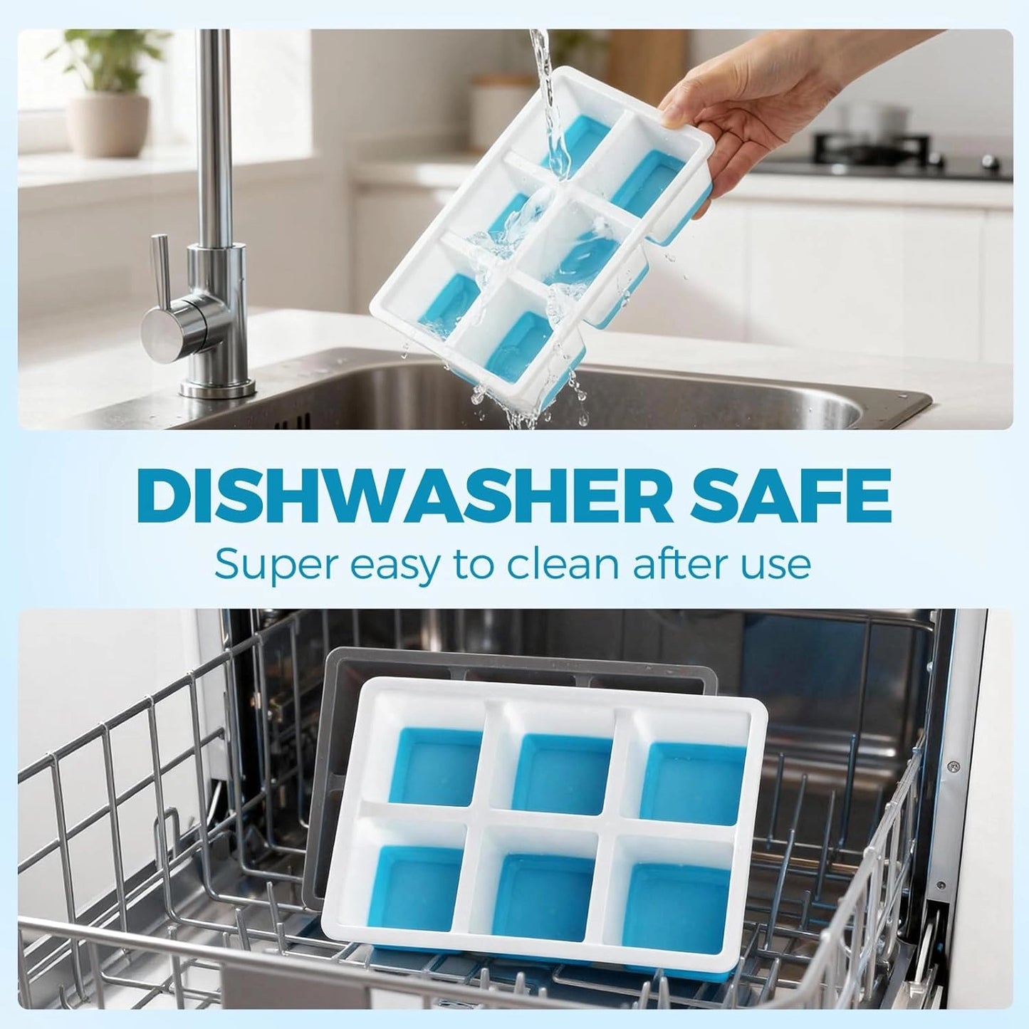 Large Ice Cube Trays (2-Pack) – Easy-Release 2.4″ Silicone Whiskey Ice Molds with Lid