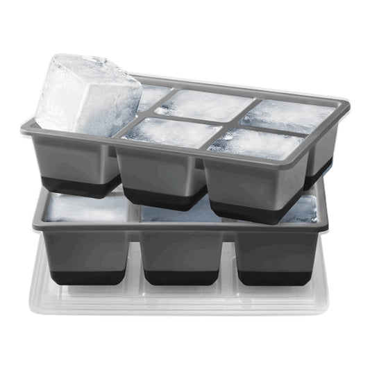 Large Ice Cube Trays (2-Pack) – Easy-Release 2.4″ Silicone Whiskey Ice Molds with Lid