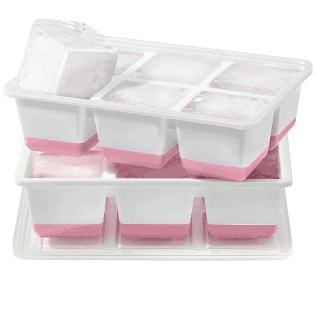 Large Ice Cube Trays (2-Pack) – Easy-Release 2.4″ Silicone Whiskey Ice Molds with Lid